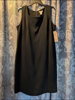 Apostrophe Black Sleeveless Midi Shift Dress